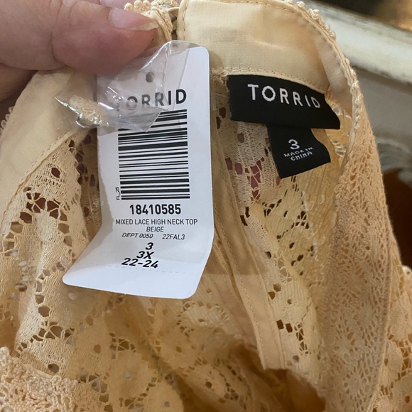 Torrid Mixed Lace High Neck Blouse - Picture 4 of 4